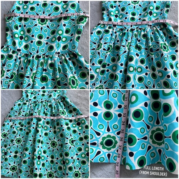 Kate Spade x Florence Broadhurst Kristy Bow Dress Linen Cotton Atomic Blue Solar - Picture 15 of 15